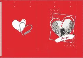 Paper bag template for Valentine's Day