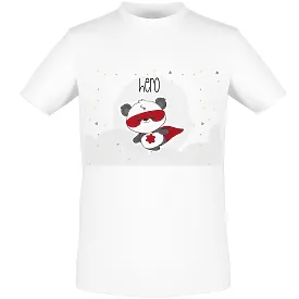 A template for a personalized T-shirt with a panda