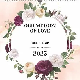 Calendar template with wedding photos