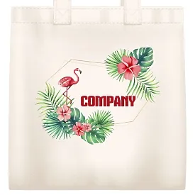 Fabric bag pattern with flamingo