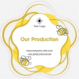Label template for a honey jar