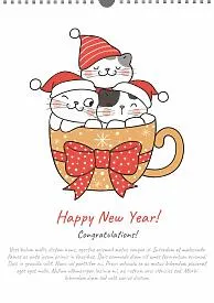 Calendar template for the New Year