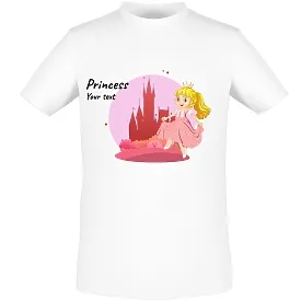 A template for a personalized T-shirt with a Princess print