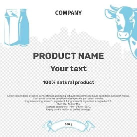 Milk bottle label template